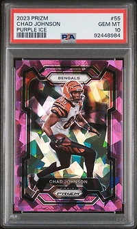 2023 Panini Prizm 55 Chad Johnson Purple Ice PSA 10