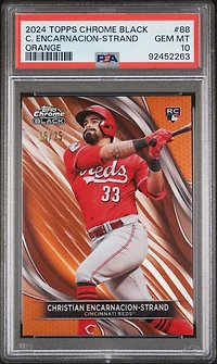 2024 Topps Chrome Black 88 Christian Encarnacion-strand Orange Refractor PSA 10