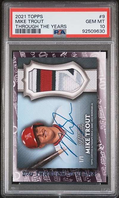 2021 Topps Through The Years 9 Mike Trout PSA 10