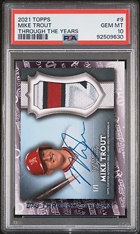 2021 Topps Through The Years 9 Mike Trout PSA 10