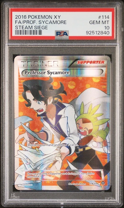 2016 Pokemon Xy Steam Siege 114 Fa/prof. Sycamore PSA 10