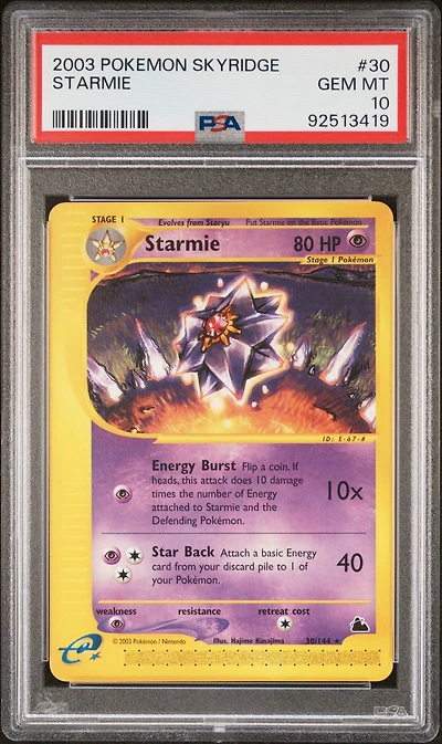 2003 Pokemon Skyridge 30 Starmie PSA 10