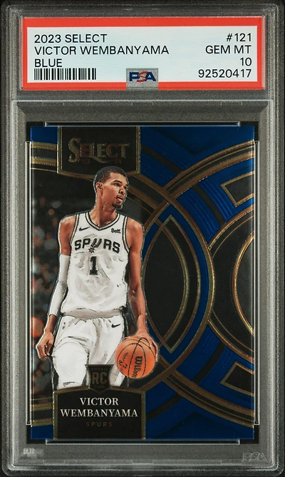 2023 Panini Select 121 Victor Wembanyama Blue PSA 10