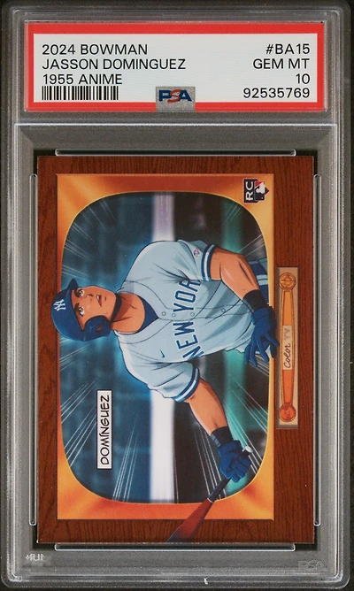 2024 Bowman 1955 Bowman Anime Ba15 Jasson Dominguez PSA 10