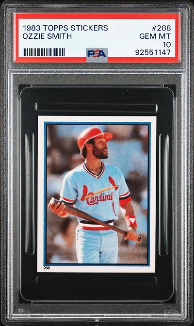 1983 Topps Stickers 288 Ozzie Smith PSA 10