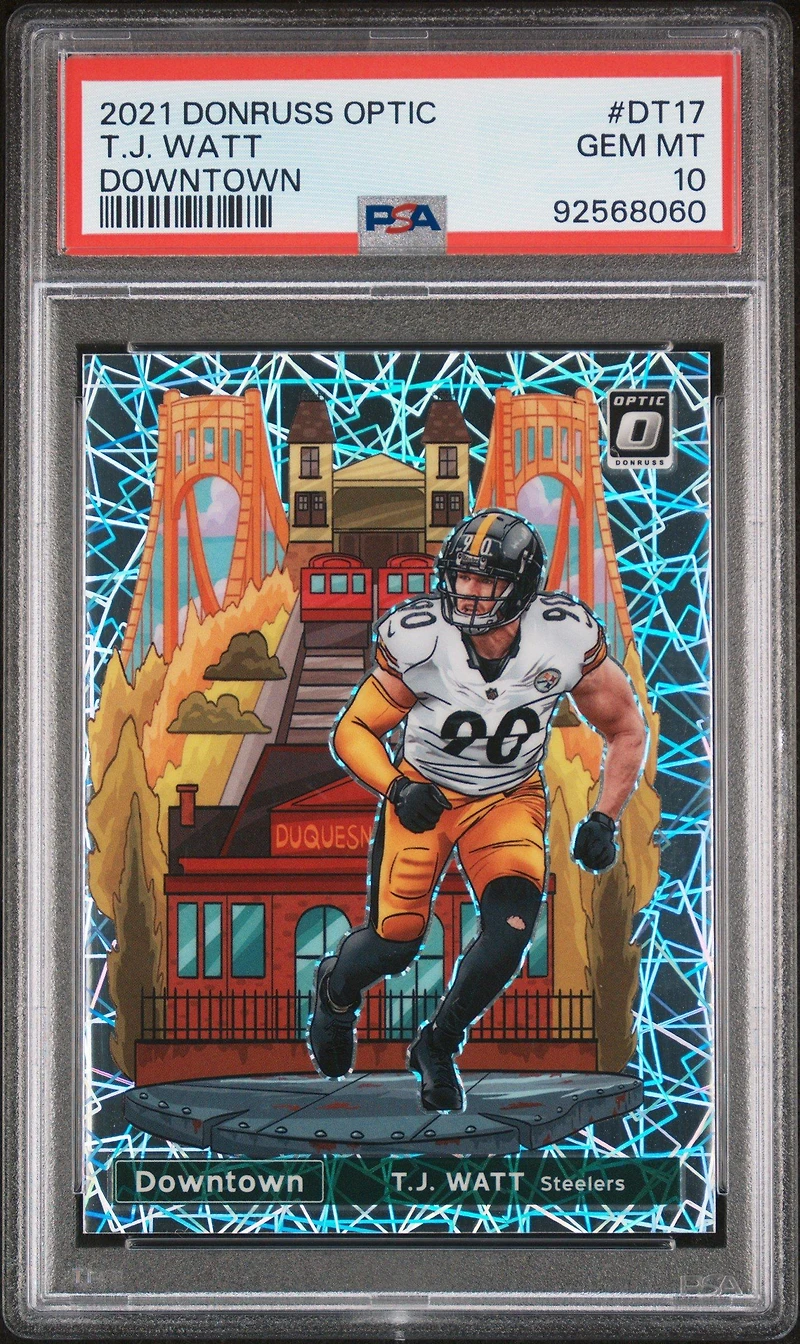 2021 Panini Donruss Optic Downtown Dt17 T.j. Watt PSA 10