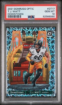 2021 Panini Donruss Optic Downtown Dt17 T.j. Watt PSA 10