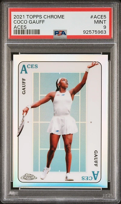 2021 Topps Chrome Tennis Aces Ace5 Coco Gauff PSA 9