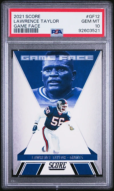 2021 Panini Score Game Face Gf12 Lawrence Taylor PSA 10