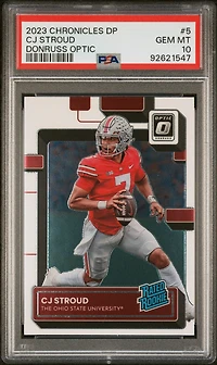2023 Panini Chronicles Draft Picks Donruss Optic 5 Cj Stroud PSA 10