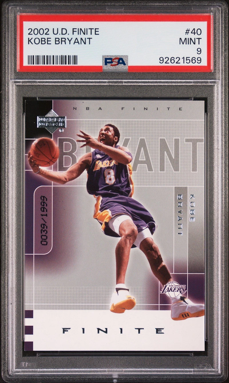 2002 Upper Deck Finite 40 Kobe Bryant PSA 9