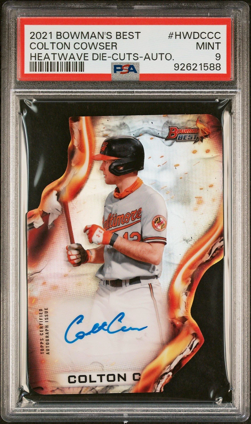 2021 Bowman's Best Heatwave Die-cuts Hwdccc Colton Cowser Autograph PSA 9