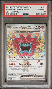 2024 Pokemon Twm En-twilight Masquerade 192 Hearthflame Mask Ogerpon Ex Ultra Rare PSA