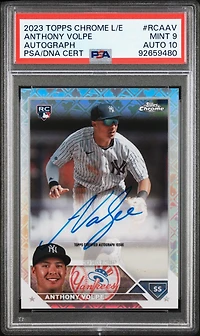 2023 Topps Chrome Logofractor Edition Refractor Chrome Autograph Rcaav Anthony Volpe PSA 9