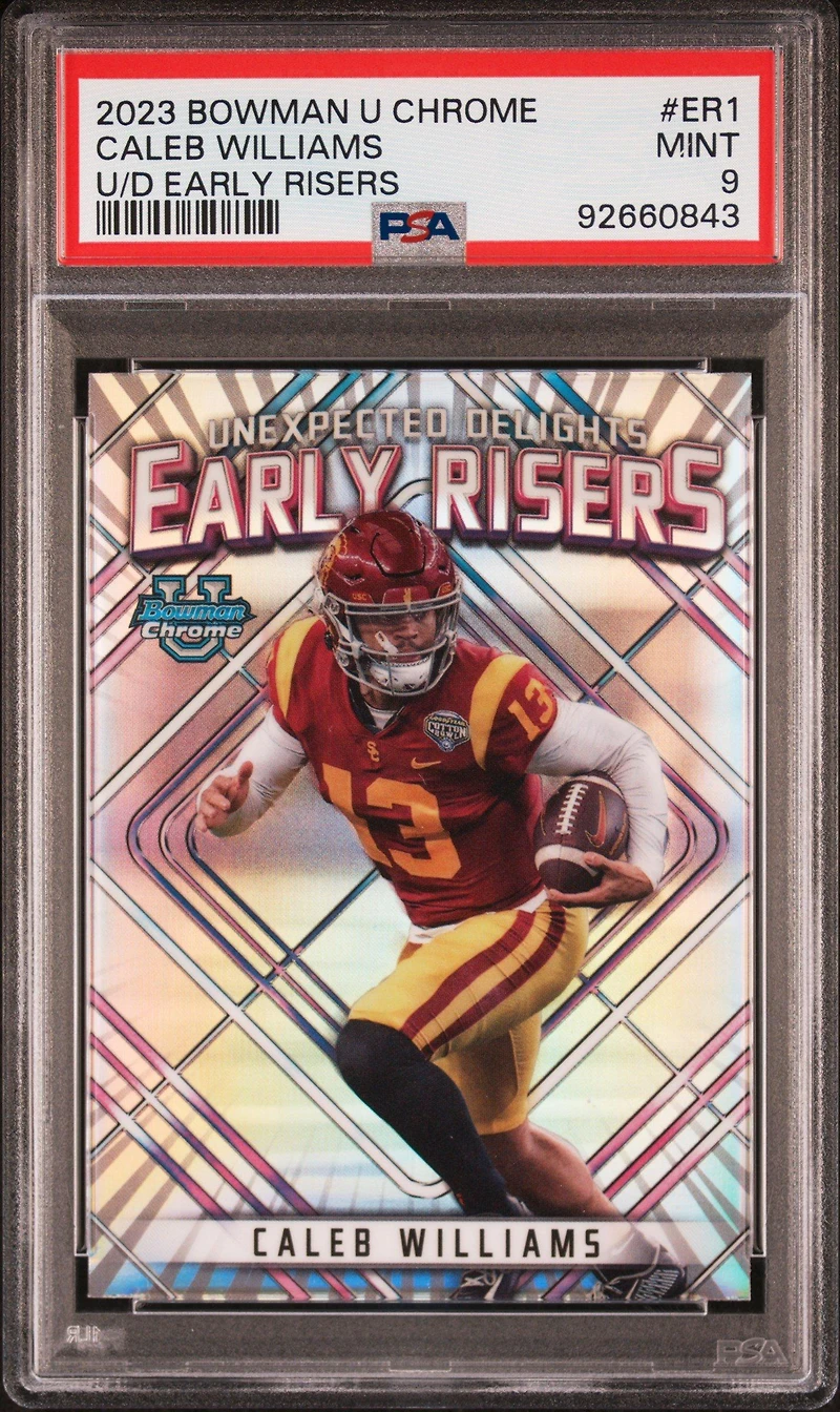 2023 Bowman University Chrome Unexpected Delights Early Risers Er1 Caleb Williams PSA 9