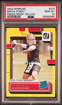 2022 Panini Donruss 374 Brock Purdy Press Proof PSA