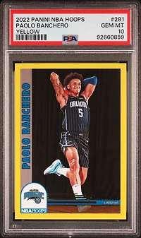 2022 Panini Nba Hoops 281 Paolo Banchero Yellow PSA 10