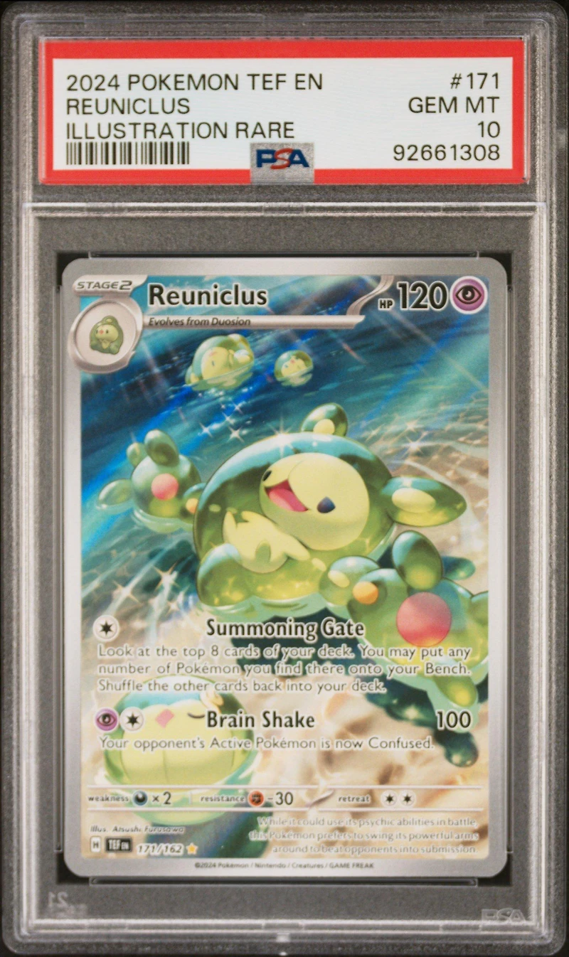 2024 Pokemon Tef En-temporal Forces 171 Reuniclus Illustration Rare PSA 10