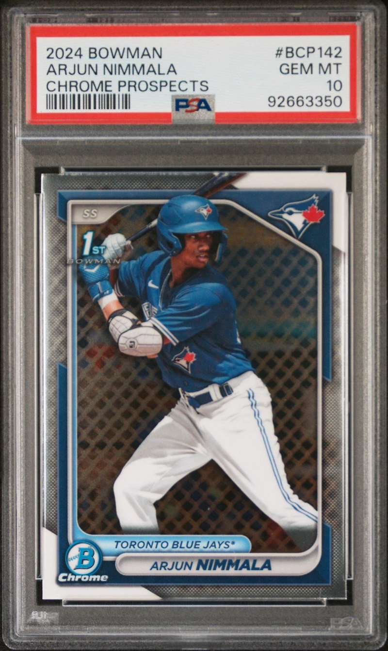 2024 Bowman Chrome Prospects Bcp142 Arjun Nimmala PSA 10