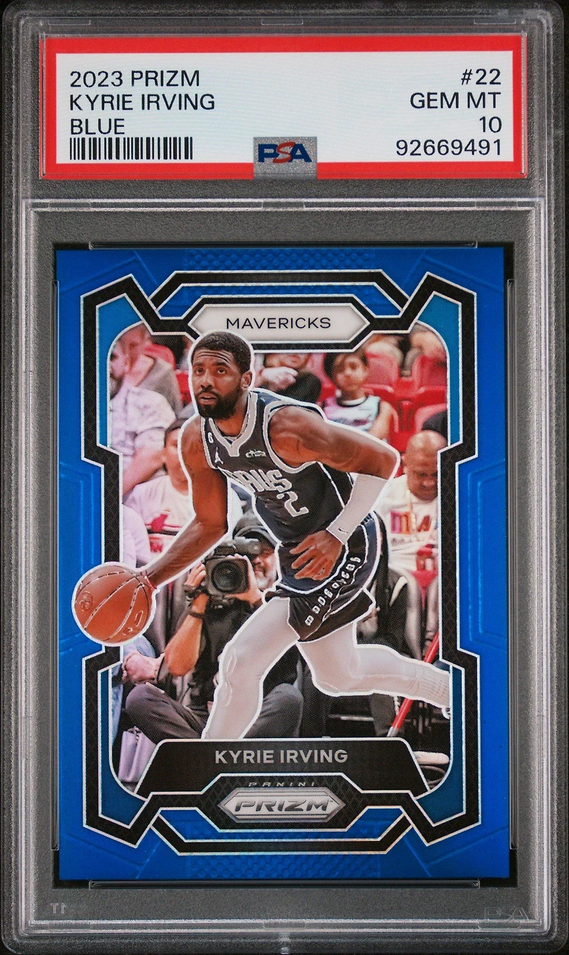 2023 Panini Prizm 22 Kyrie Irving Blue Prizm PSA 10