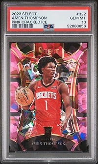 2023 Panini Select 322 Amen Thompson Pink Cracked Ice PSA 10