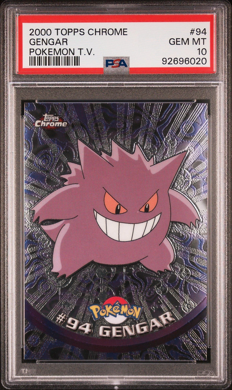 2000 Topps Chrome Pokemon T.v. 94 Gengar PSA 10
