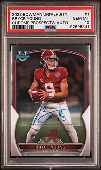 2022 Bowman University Chrome Prospects 1 Bryce Young Autograph PSA 10