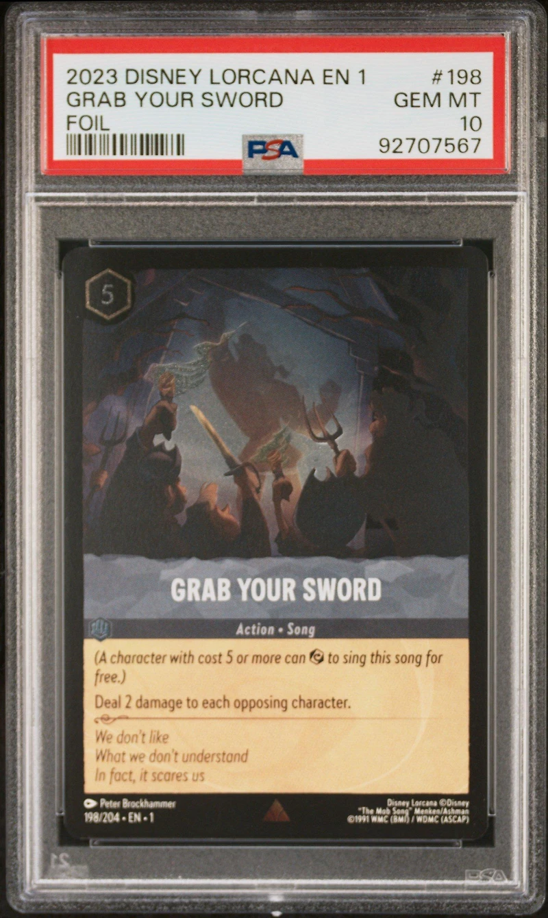 2023 Disney Lorcana En 1-the First Chapter 198 Grab Your Sword Foil PSA 10