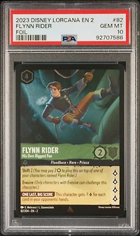 2023 Disney Lorcana En 2-rise Of The Floodborn 82 Flynn Rider - His Own Biggest Fan Foil PSA 10