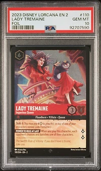 2023 Disney Lorcana En 2-rise Of The Floodborn 110 Lady Tremaine - Imperious Queen Foil PSA 10