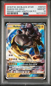 2018 Pokemon Sm Black Star Promo Sm121 Raikou Gx-holo Legends Of Johto Gx Premium Collection PSA 10
