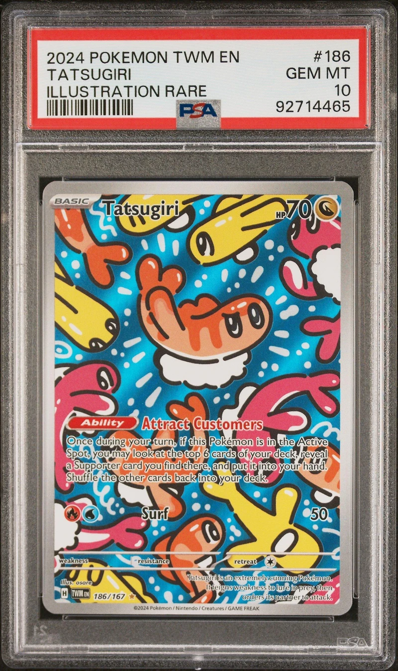 2024 Pokemon Twm En-twilight Masquerade 186 Tatsugiri Illustration Rare PSA