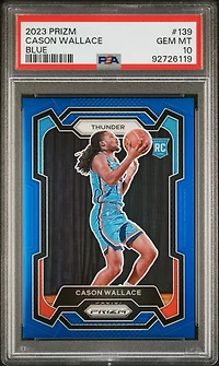 2023 Panini Prizm 139 Cason Wallace Blue Prizm PSA 10