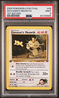 2000 Pokemon Gym Challenge 43 Giovanni's Meowth PSA 9