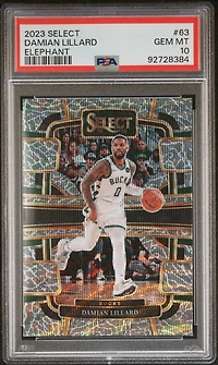 2023 Panini Select 63 Damian Lillard Elephant Prizm PSA 10