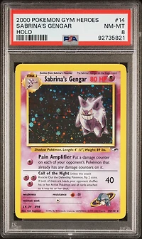 2000 Pokemon Gym Heroes 14 Sabrina's Gengar PSA 8