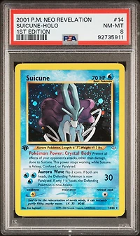 2001 Pokemon Neo Revelation 1st Edition 14 Suicune PSA 8
