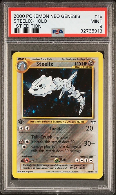 2000 Pokemon Neo Genesis 1st Edition 15 Steelix PSA 9