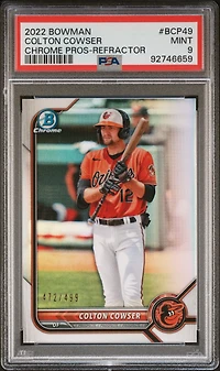 2022 Bowman Chrome Prospects Bcp49 Colton Cowser Refractor PSA 9