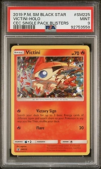 2019 Pokemon Sm Black Star Promo Sm225 Victini-holo Cosmic Eclipse Single Pack Blisters PSA 9
