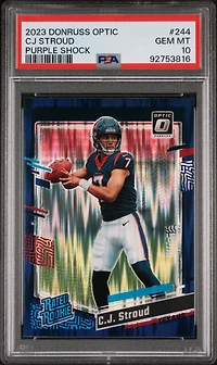 2023 Panini Donruss Optic 244 Cj Stroud Purple Shock PSA
