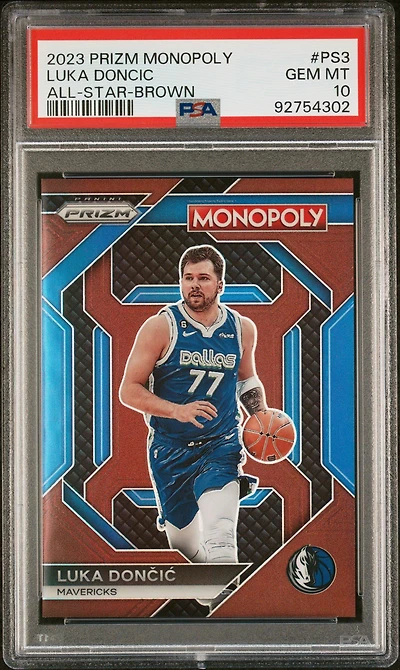 2023 Panini Prizm Monopoly All-star Ps3 Luka Doncic Brown PSA 10