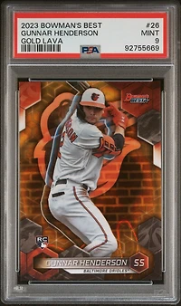 2023 Bowman's Best 26 Gunnar Henderson Gold Lava Refractor PSA 9