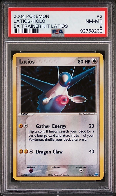 2004 Pokemon Ex Trainer Kit Latios 2 Latios-holo PSA 8