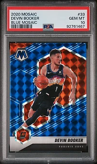 2020 Panini Mosaic 33 Devin Booker Blue Mosaic PSA 10