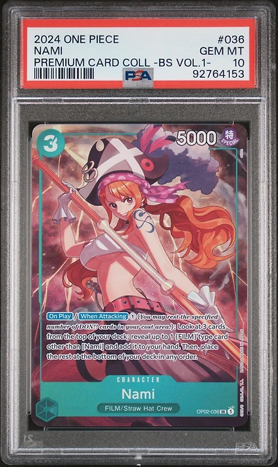 2024 One Piece Premium Card Collection -best Selection Vol.1- 036 Nami PSA 10