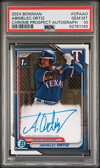 2024 Bowman Chrome Prospect Autographs Cpaao Abimelec Ortiz PSA 10