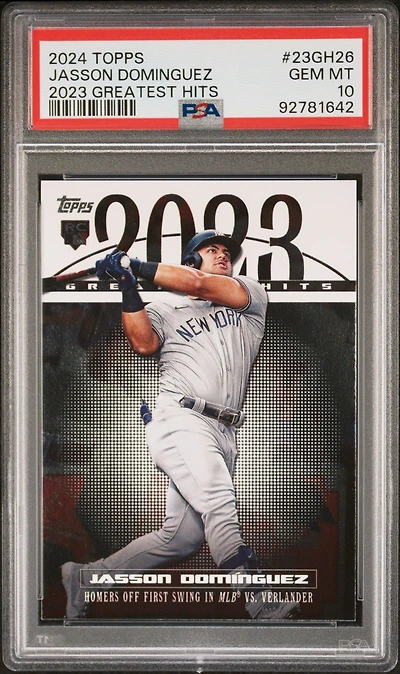 2024 Topps 2023 Greatest Hits 23gh26 Jasson Dominguez PSA 10