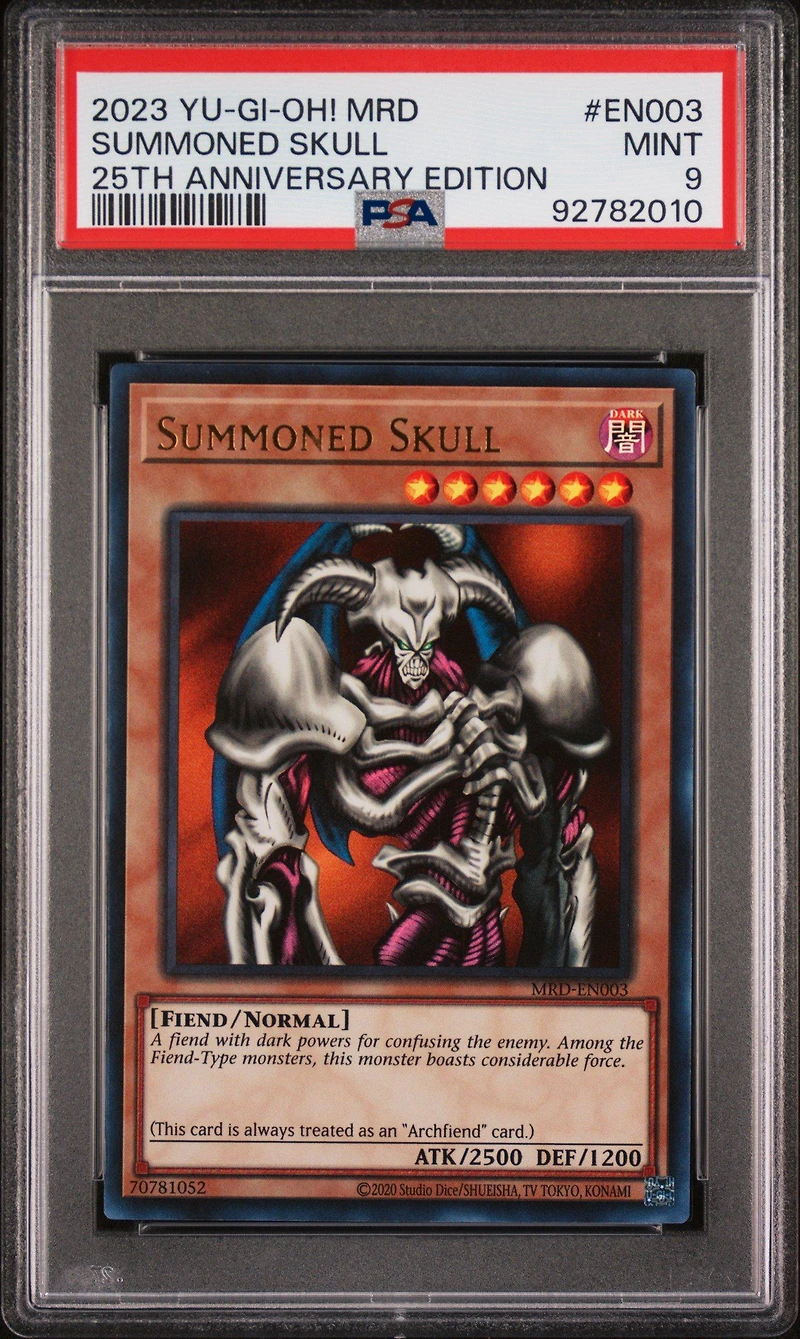 2023 Yu-gi-oh! Metal Raiders 25th Anniversary Edition En003 Summoned Skull PSA 9