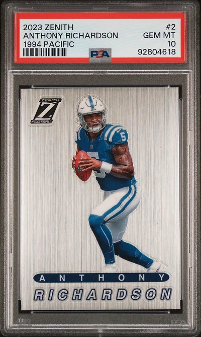 2023 Panini Zenith 1994 Pacific 2 Anthony Richardson PSA 10
